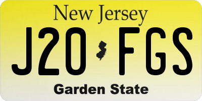 NJ license plate J20FGS