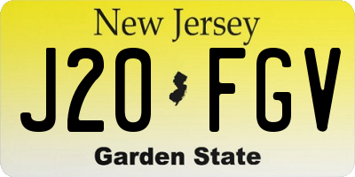 NJ license plate J20FGV