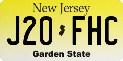 NJ license plate J20FHC