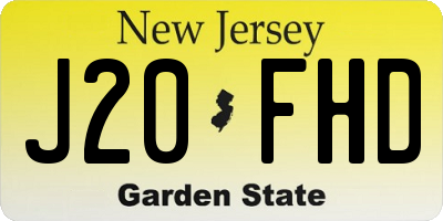 NJ license plate J20FHD