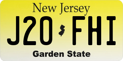 NJ license plate J20FHI