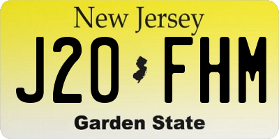 NJ license plate J20FHM