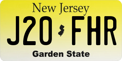 NJ license plate J20FHR