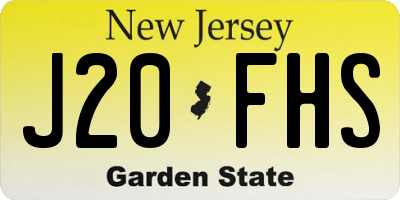 NJ license plate J20FHS
