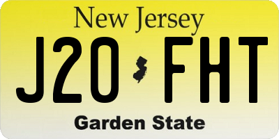 NJ license plate J20FHT