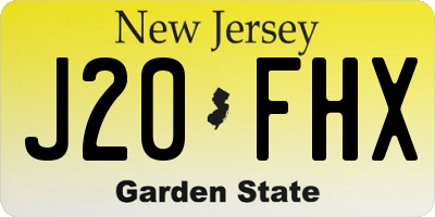 NJ license plate J20FHX