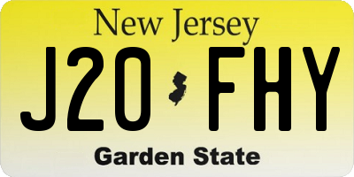 NJ license plate J20FHY