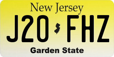 NJ license plate J20FHZ