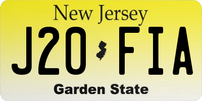 NJ license plate J20FIA