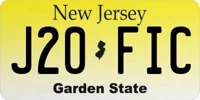 NJ license plate J20FIC