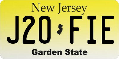 NJ license plate J20FIE