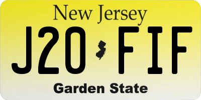 NJ license plate J20FIF