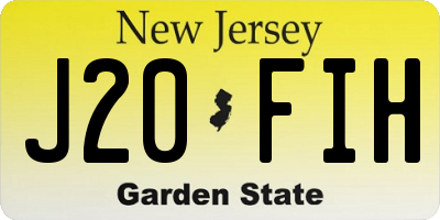 NJ license plate J20FIH