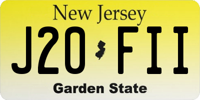 NJ license plate J20FII