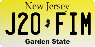 NJ license plate J20FIM