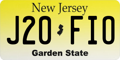 NJ license plate J20FIO