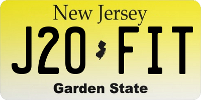 NJ license plate J20FIT