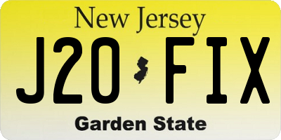NJ license plate J20FIX