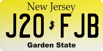 NJ license plate J20FJB