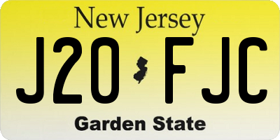 NJ license plate J20FJC