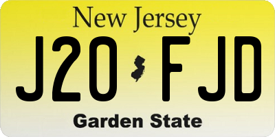 NJ license plate J20FJD
