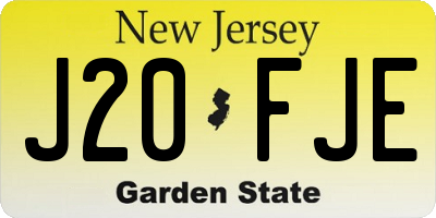 NJ license plate J20FJE