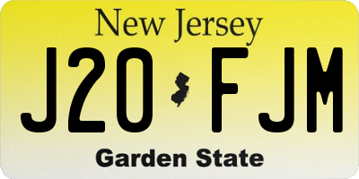 NJ license plate J20FJM