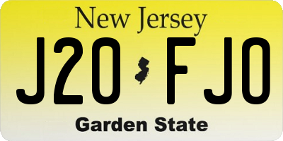 NJ license plate J20FJO
