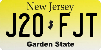 NJ license plate J20FJT