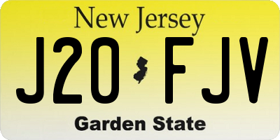 NJ license plate J20FJV