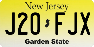 NJ license plate J20FJX