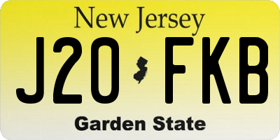 NJ license plate J20FKB