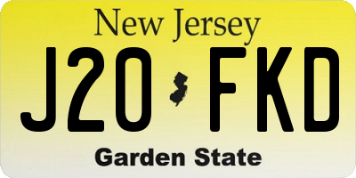 NJ license plate J20FKD