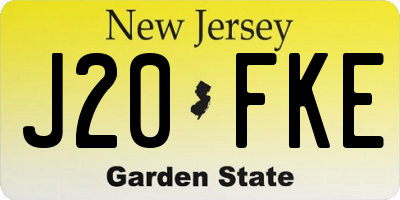 NJ license plate J20FKE