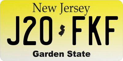 NJ license plate J20FKF