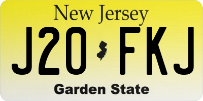 NJ license plate J20FKJ