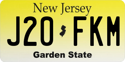 NJ license plate J20FKM