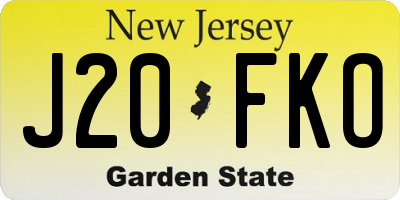NJ license plate J20FKO