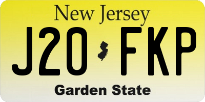 NJ license plate J20FKP
