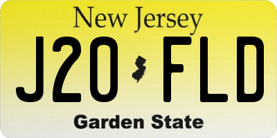 NJ license plate J20FLD