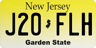 NJ license plate J20FLH