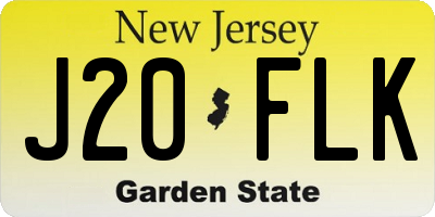 NJ license plate J20FLK