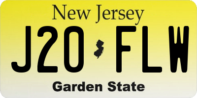 NJ license plate J20FLW