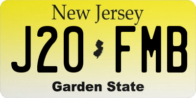 NJ license plate J20FMB
