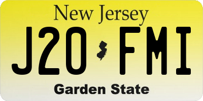 NJ license plate J20FMI