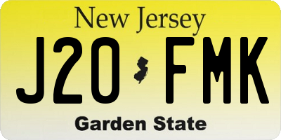 NJ license plate J20FMK