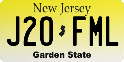 NJ license plate J20FML