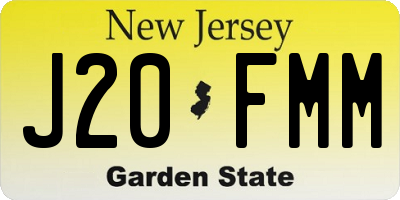 NJ license plate J20FMM