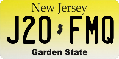 NJ license plate J20FMQ