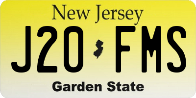 NJ license plate J20FMS